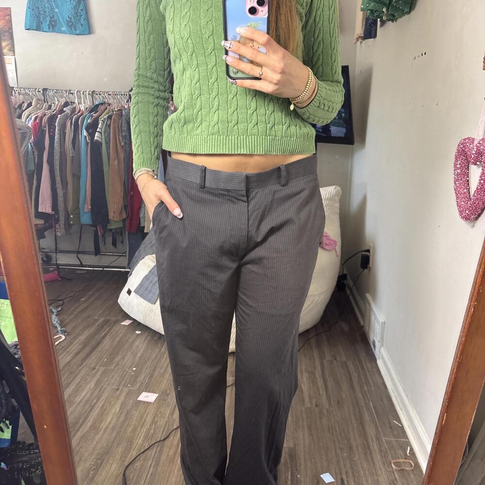 y2k office siren pin stripe trousers - Picture 3 of 5
